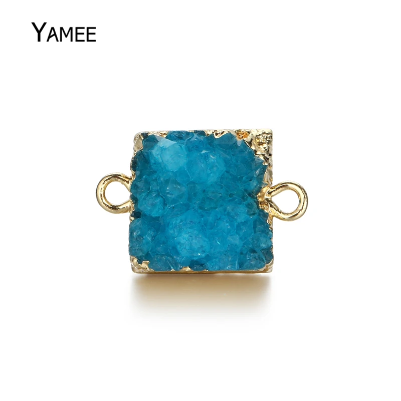 1 шт. 12 мм небольшой кулон двойной Bails натуральный камень кварц смешанный цвет