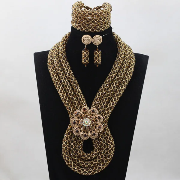 2017 Роскошные африканские бусины ювелирный набор Сказочный шоколадный