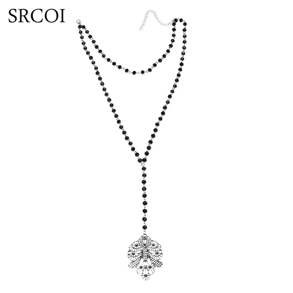 Богемные двухслойные бусы ожерелье ювелирные изделия Lariat Collares женское длинное с