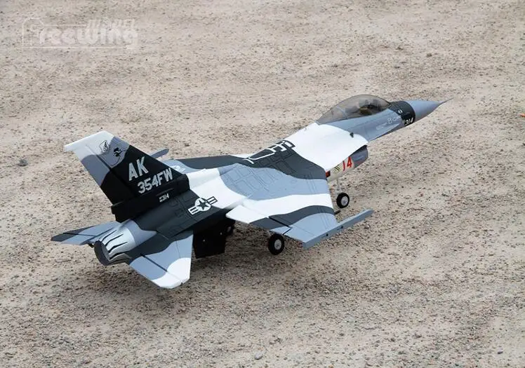 RC plane EDF jet New Freewing Flightline F16 F 16 70 мм black camo комплект модели самолета с