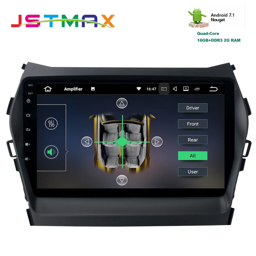 JSTMAX 9 "Android7.1 автомобиля навигационный GPS радиоприемник для hyundai Santa fe IX45 2013 2016 1G +