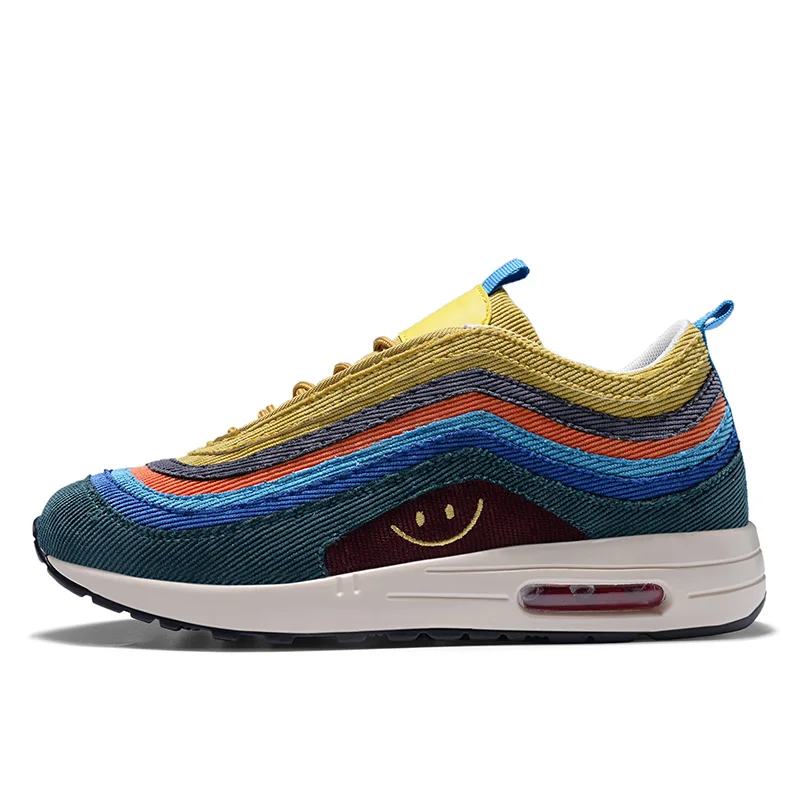 Новейшая обувь цвета радуги balenciaca max and air 97 большого размера offwhite flyknit носок