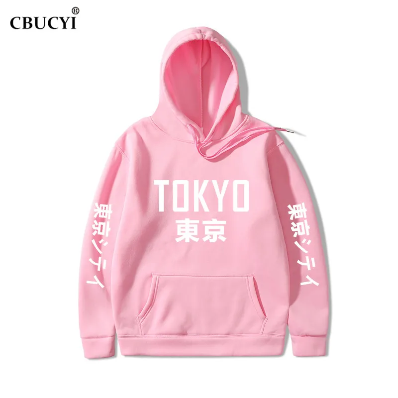 pink 1 Новое поступление, толстовки в японском стиле Харадзюку, пуловер с принтом в виде города Токко, свитер в стиле хип-хоп, уличная одежда для мужчин/женщин, свитер с капюшоном - Цвет: pink 1