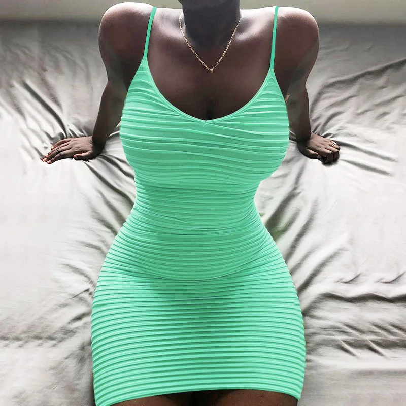 Женское облегающее сексуальное платье на бретельках короткие Клубные мини