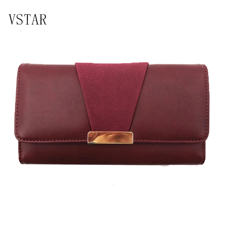 Женские модные кошельки, высокое качество, винно-красный цвет, ПУ кожа, длинный женский кошелек, Женский кошелек, роскошный дизайн