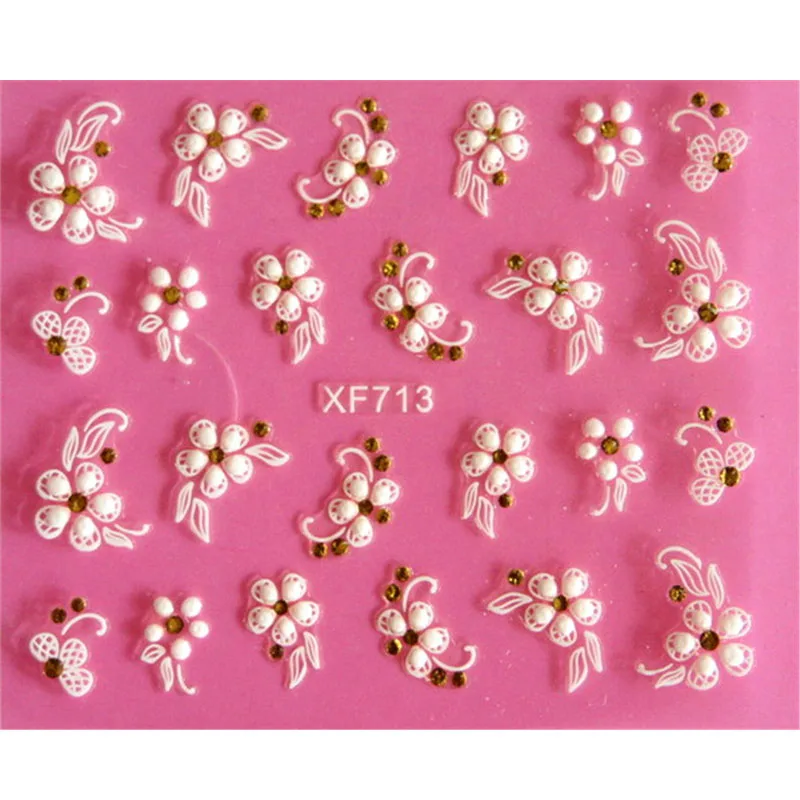 

Lovely 3D flower design Water Transfer Nails Art Sticker decals girl women manicure tools Nail Wraps Decals