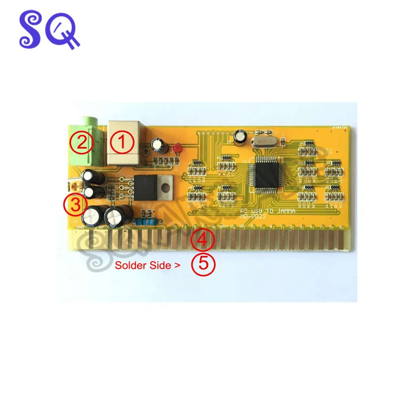 Yellow PC USB к JAMMA Аркады конвертер контроллер доски для файтинг - Цвет: Yellow