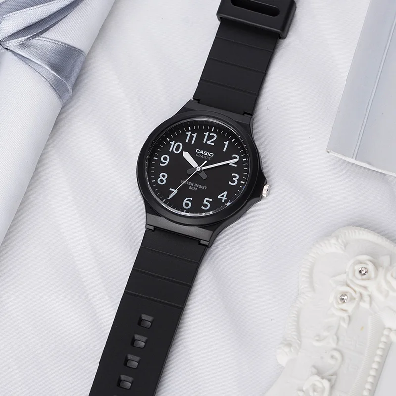 Часы Casio серия указки маленькие черные часы повседневные кварцевые мужские MW 240