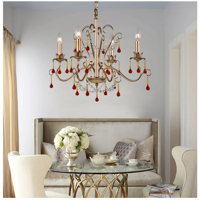 K9 хрустальные железные люстры в европейском винтажном стиле креативная подвеска