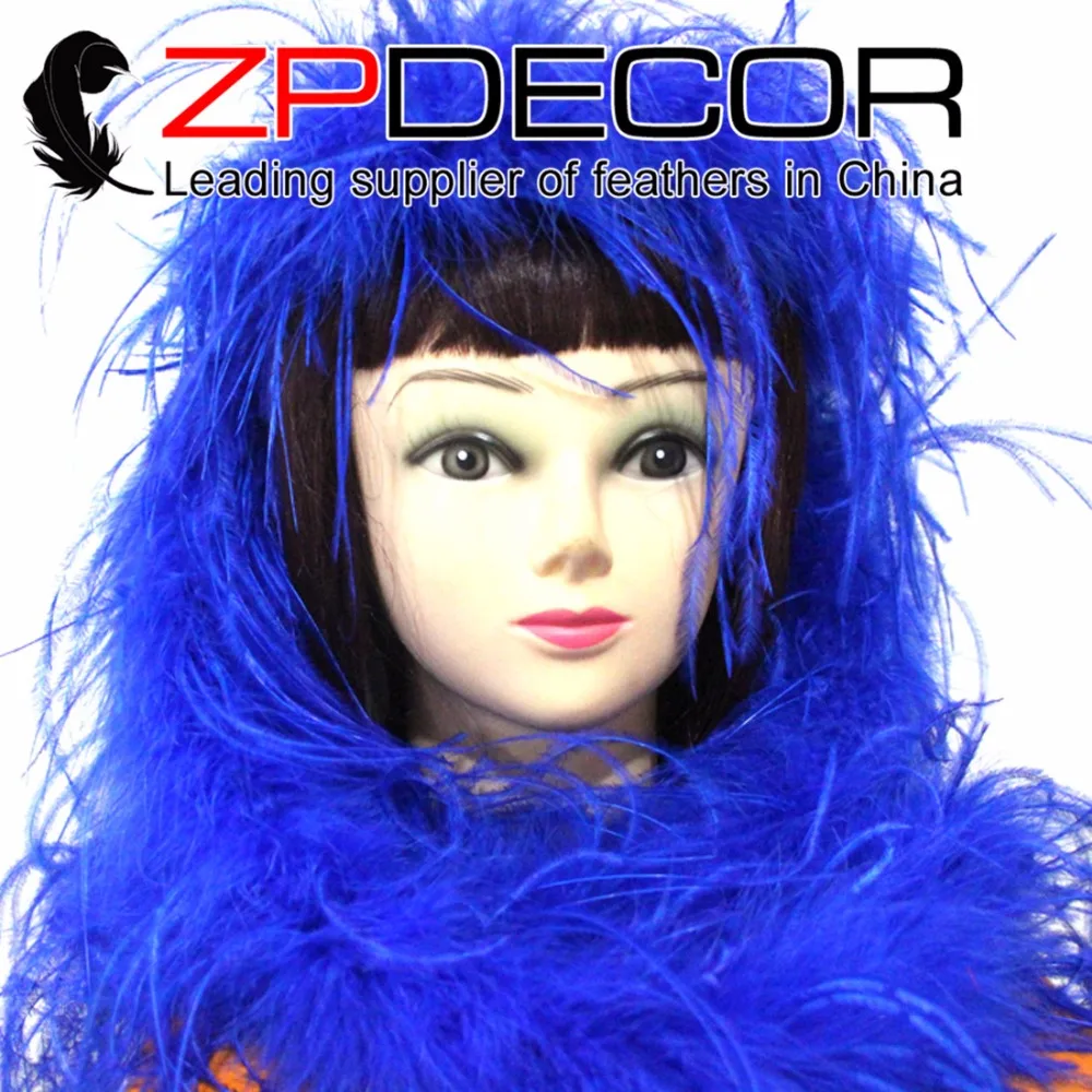 

Zpdecoration однослойный 2 ярдов/партия красивый окрашенный Королевский синий боа из страусовых перьев украшение