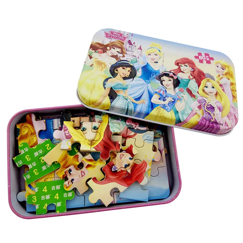 Пазл из металлической коробки Disney Деревянные Игрушки для раннего обучения 60 штук