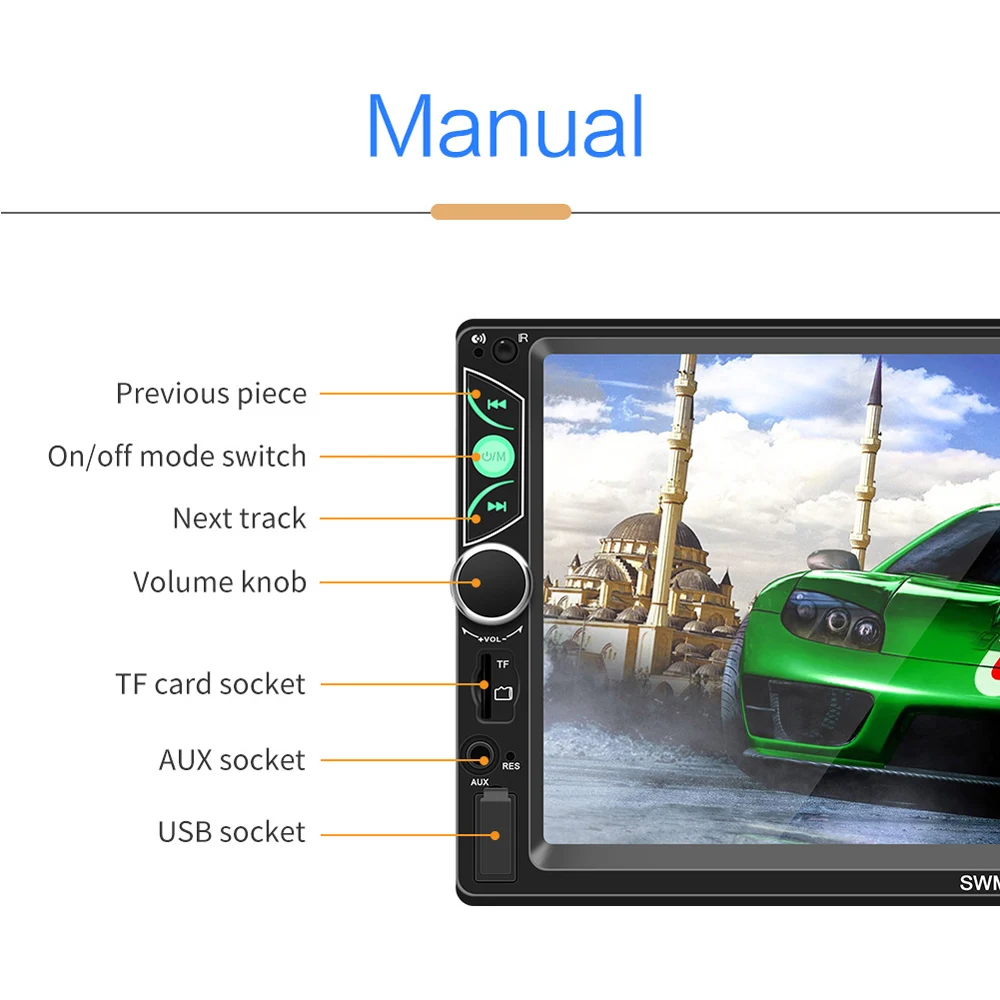 Автомагнитола AMPrime 2 Din " HD Авторадио Зеркало Ссылка для Android/IOS Авто Мультимедиа Поддержка резервная камера аудио стерео плеер