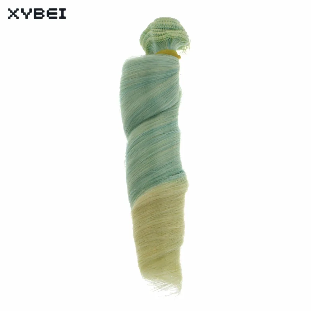 Волнистые волосы для кукол BJD 1 шт. 15 см * 100 разноцветные розовые и синие ручной
