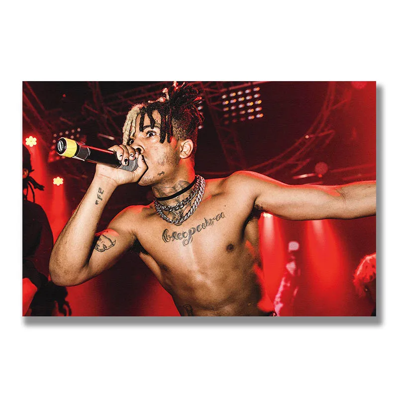 Xxxtentacion хип хоп Шелковый плакат музыка звезда настенное искусство огромная