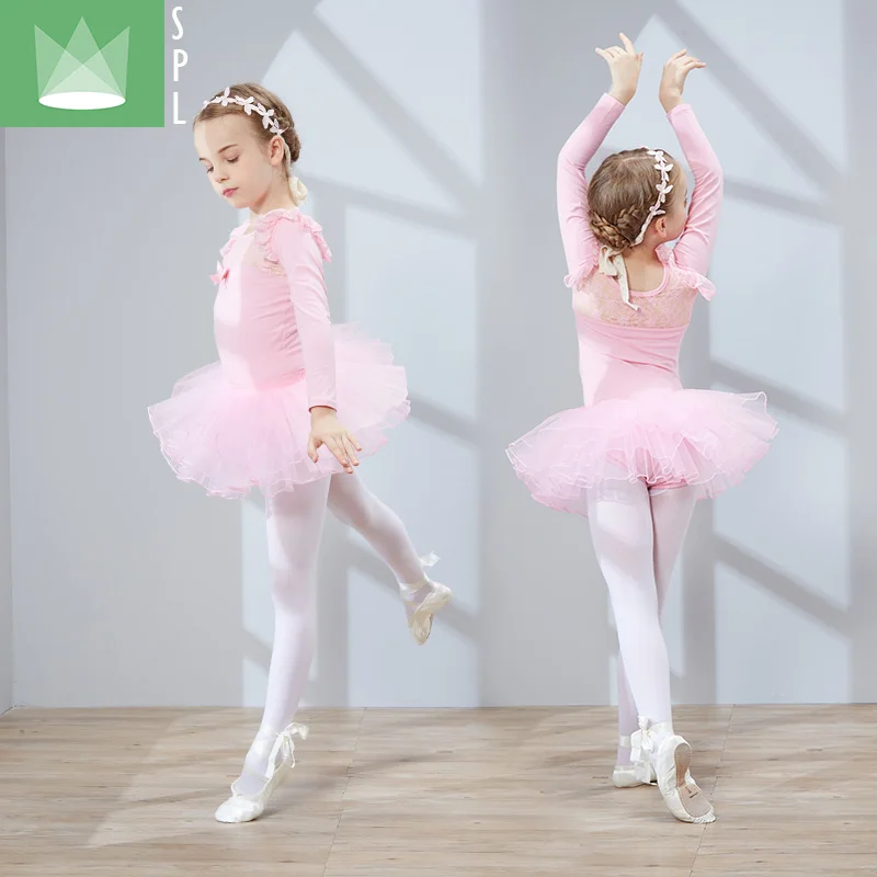 2 шт. детский балетный костюм с длинным рукавом и юбкой | Тематическая одежда