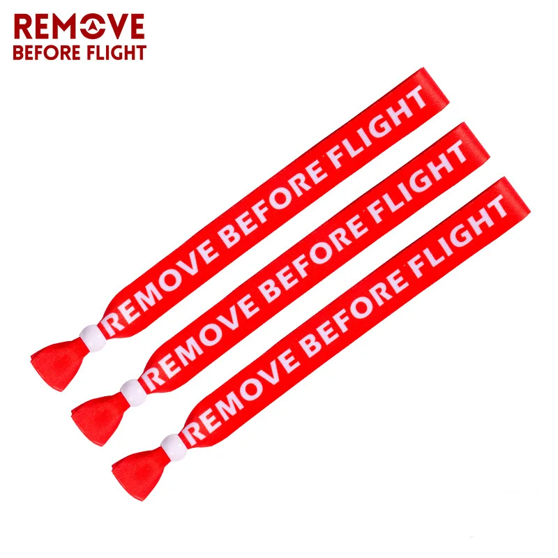 1 шт. одноразовый красный браслет из полиэстера с надписью Remove Before Flight |