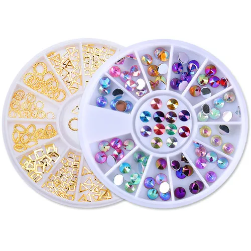 Set 5 2 коробки разноцветные Стразы для ногтей 3D украшения ногтей для DIY бусина заклепки Фрукты Fimo ломтик маникюр Дизайн ногтей Декор набор - Цвет: Set 5