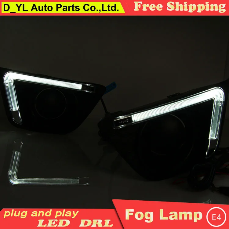 Дневные ходовые огни для стайлинга автомобиля Honda Fit LED DRL 2014-2016 противотуманные