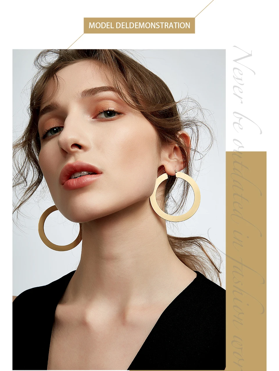 Enfashion винтажные большие серьги-кольца матовые серьги золотистого цвета из нержавеющей стали круглые серьги для женщин ювелирные изделия oorbellen