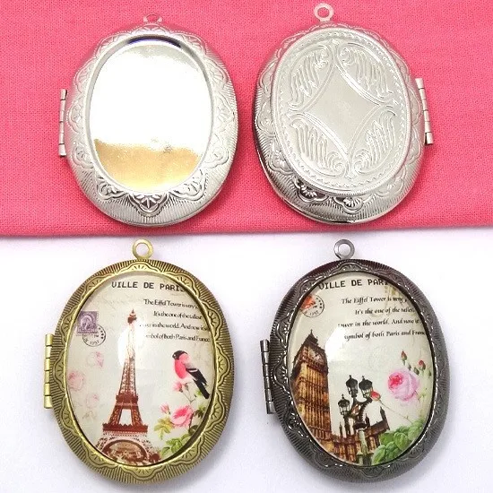 Матовая отделка Бронзовый черный античный посеребренный медальон для