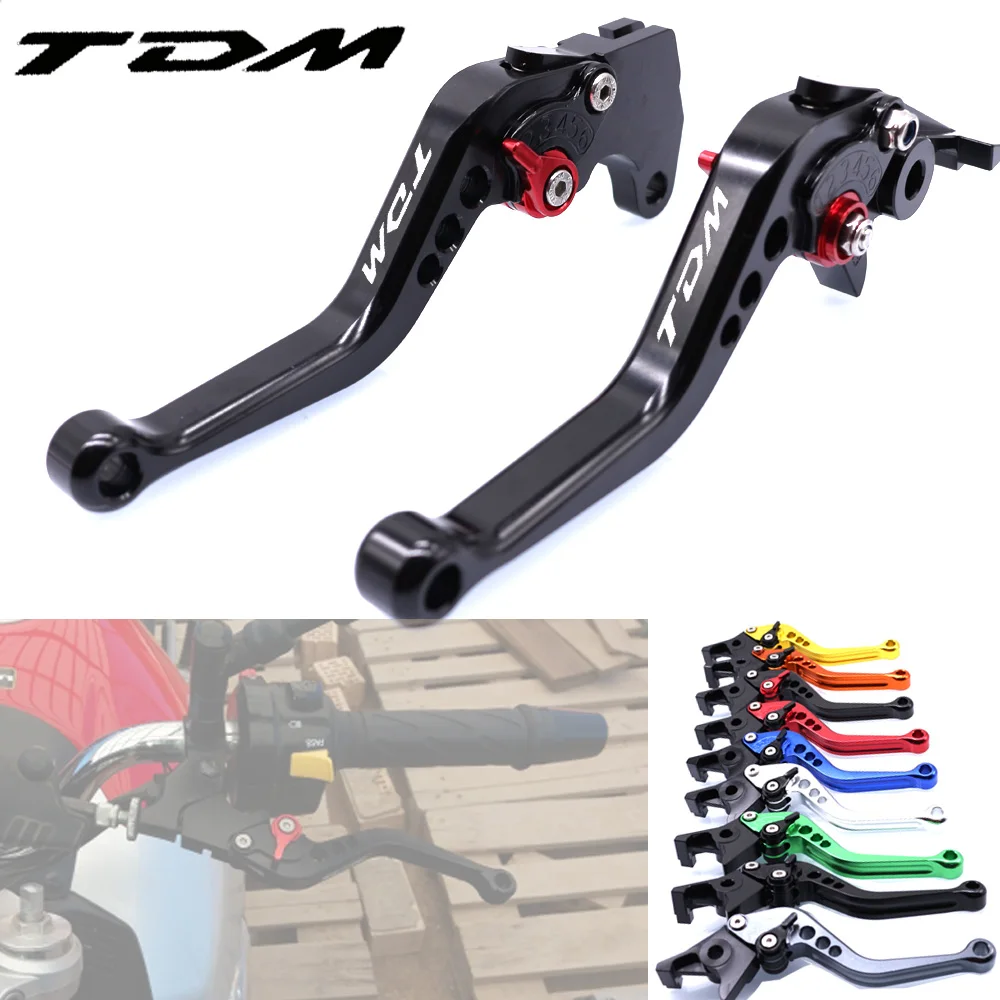 Фото Аксессуары для мотоциклов Yamaha TDM 900 TDM900 2012-2014 CNC короткие рычаги тормоза и сцепления с логотипом TDM №1
