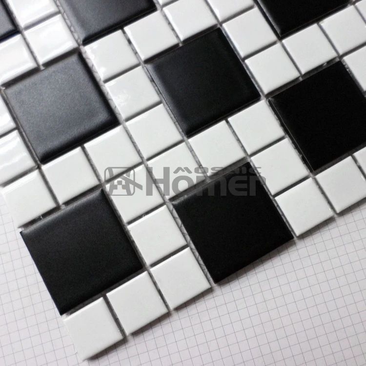 Бесплатная Доставка! Плитка керамическая черно-белая плитка Мозаичная для кухни
