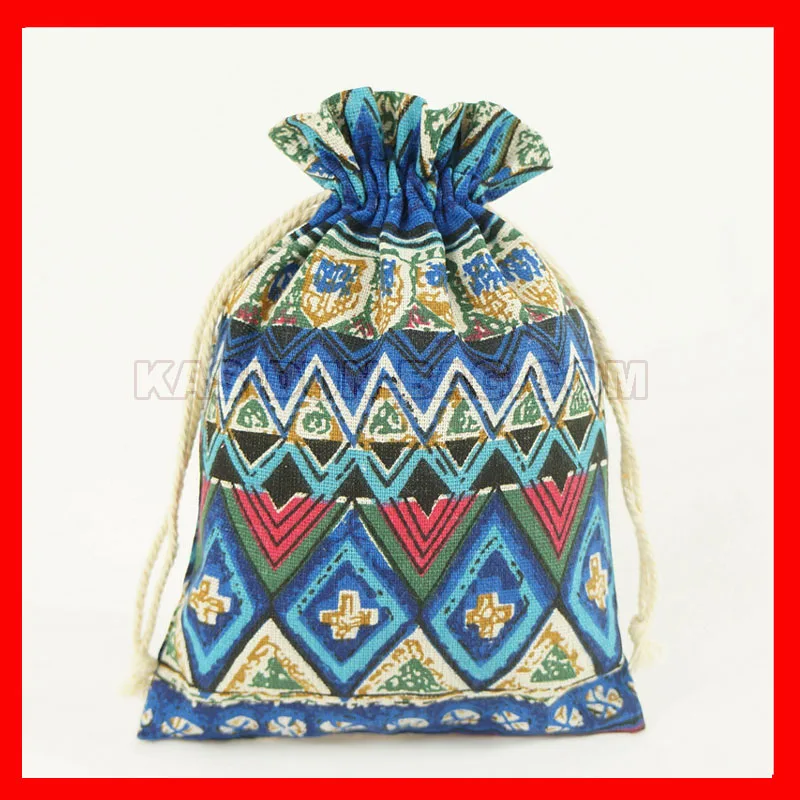 100pieces/lot small drawstring linen cotton fabric gift bags