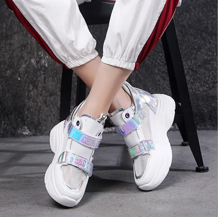 Женские кроссовки на платформе белые повседневные кожаные Chaussure Femme 2019 | Обувь