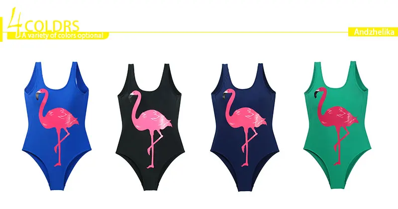 Andzelika bikini слитный купальник монокини с Розовым фламинго для девочки на девочек-подростков, подходит для занятий спортом и пляжного отдыха