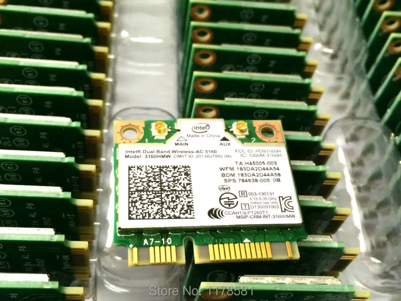 Мини PCI-e Wifi Беспроводная bluetooth карта для ноутбука Двухдиапазонная 2,4 ГГц 5 ГГц для Intel 3160 3160HMW 802.11ac Беспроводная AC+ Bluetooth 4,0
