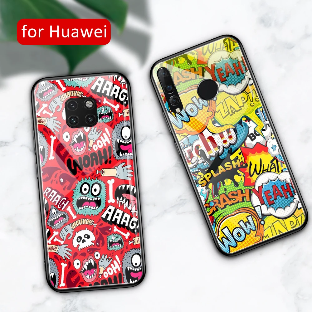 Стеклянный чехол для Huawei mate 10 pro nova 3 9 20 20x lite RS Nova 3i 3e 4 4e Y9 2019 | Мобильные телефоны и