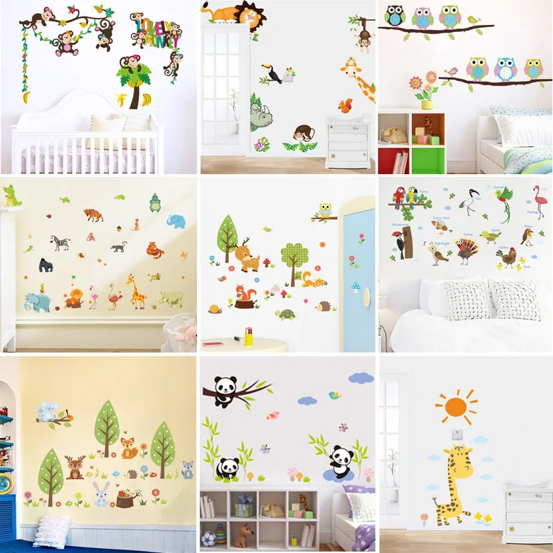 Живите с прекрасными животными наклейки на стену для детской комнаты домашнее
