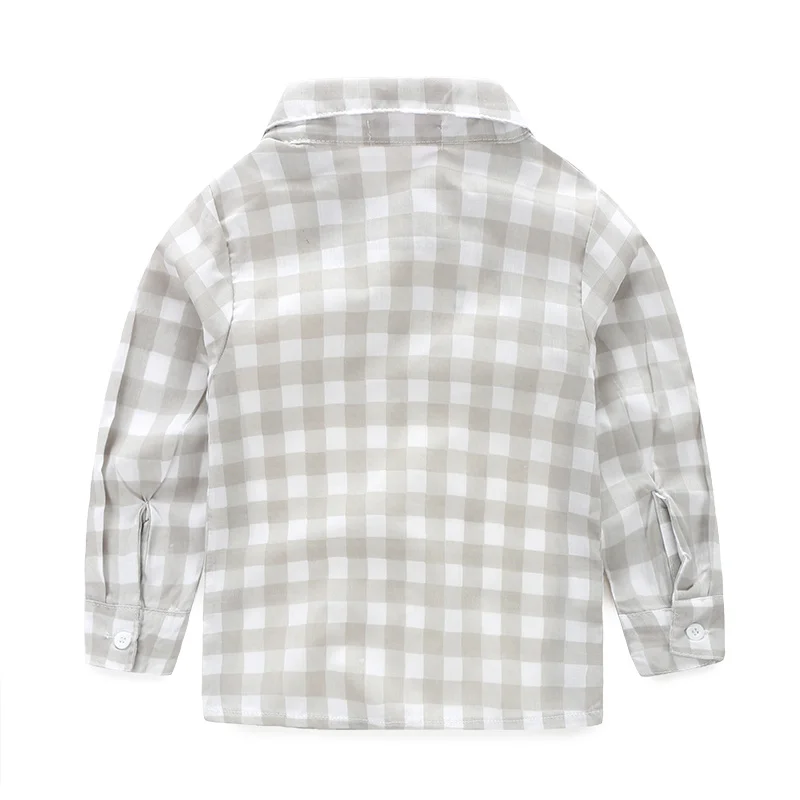 Новинка одежда для маленьких мальчиков клетчатая рубашка с жилетом Одежда