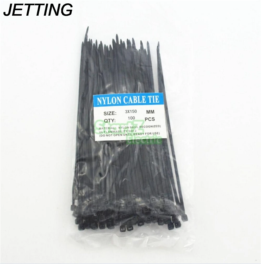 JETTING 100 шт./упак. 3*150 мм ширина 2 5 Красочные самоблокирующиеся кабельные стяжки