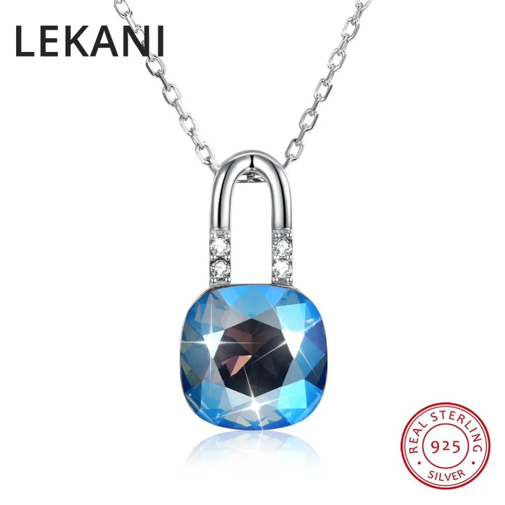 Ожерелье женское из серебра 925 пробы с квадратными кристаллами Swarovski|Ожерелья| |