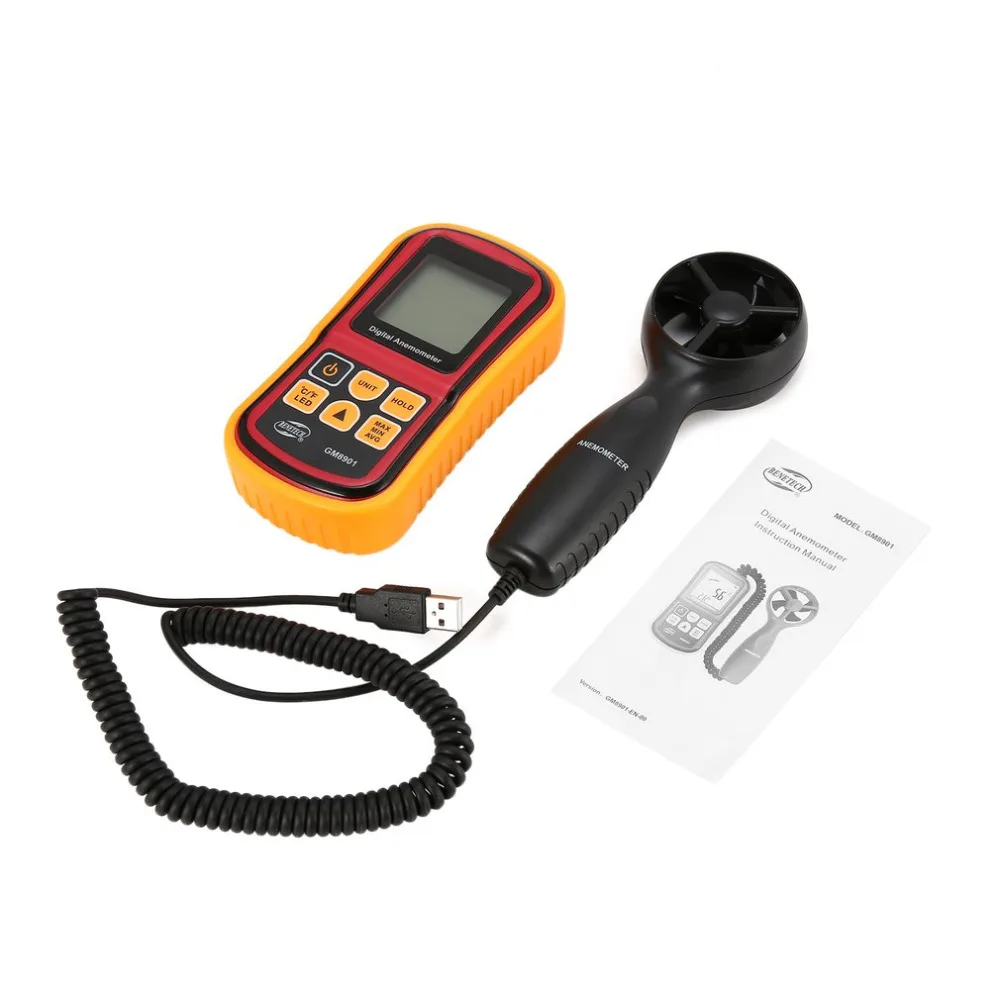 BENETECH GM8901 Беспроводной цифровой анемометр ветер Скорость метр для промышленного