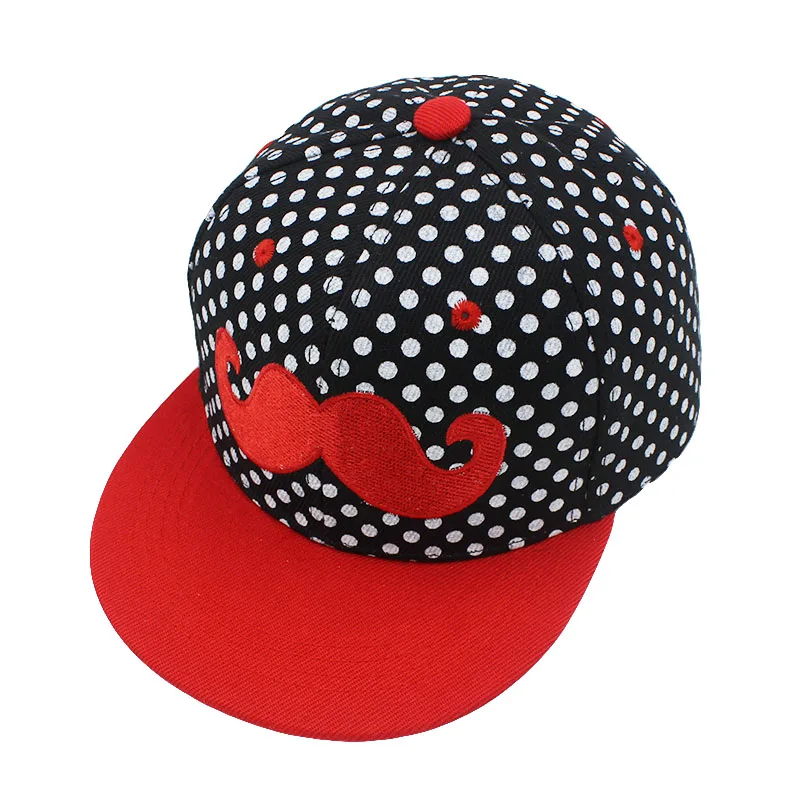 LOVINGSHA Unisex Kids Adjustable For 3-8 Years Old Children Canvas Beard Hip-Hop Baseball Caps Boys Girls Snapback Cap C-5 - Цвет: red