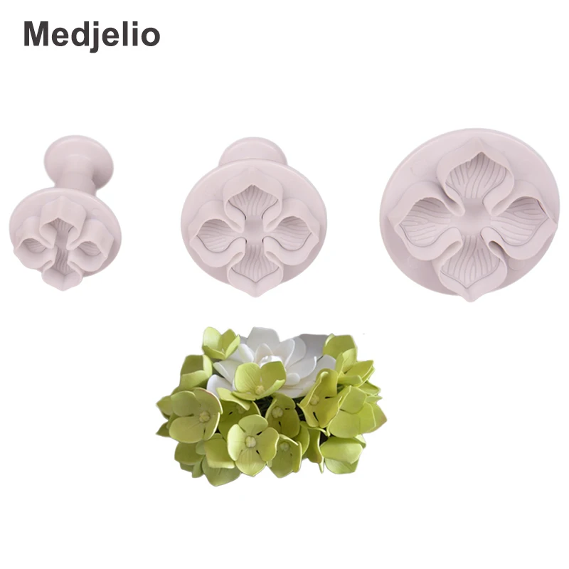 Medjelio 3 шт./компл. Гортензия поршень формочки для печенья посуда выпечки помадка