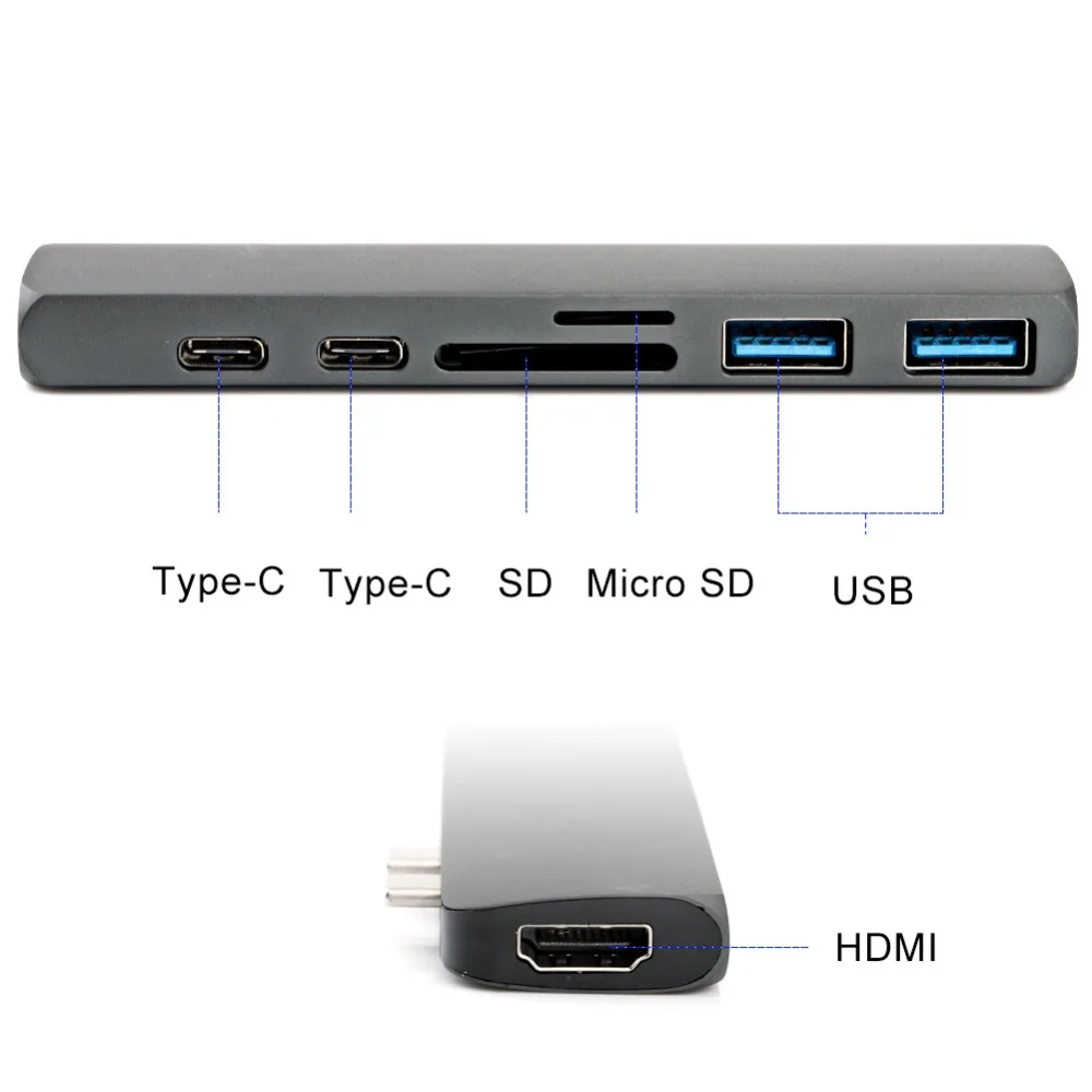 Адаптер USB C для Type 3 0 HDMI Micro SD MacBook Samsung Galaxy S9/S8 Huawei P20 Pro Surface pro 4|Картридеры| |