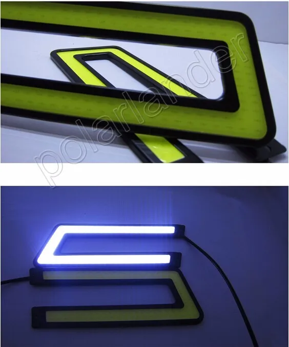 2pcs White COB LED car Daytime Running Driving Light Headlight headlamp U Shape Free Shipping | Автомобили и мотоциклы