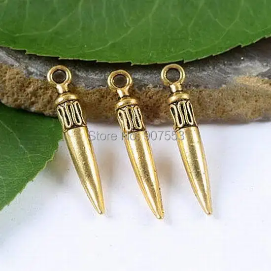

60pcs dark gold-tone ox's horn charms h1855