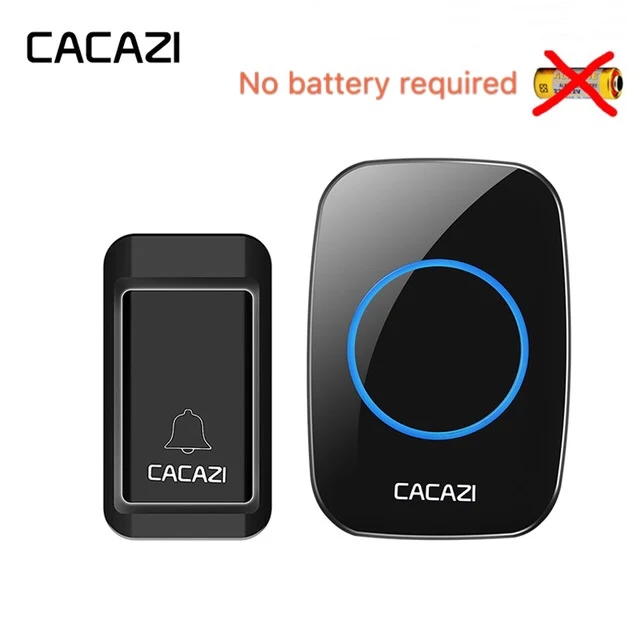 Беспроводной дверной звонок CACAZI с автономным питанием без батареек