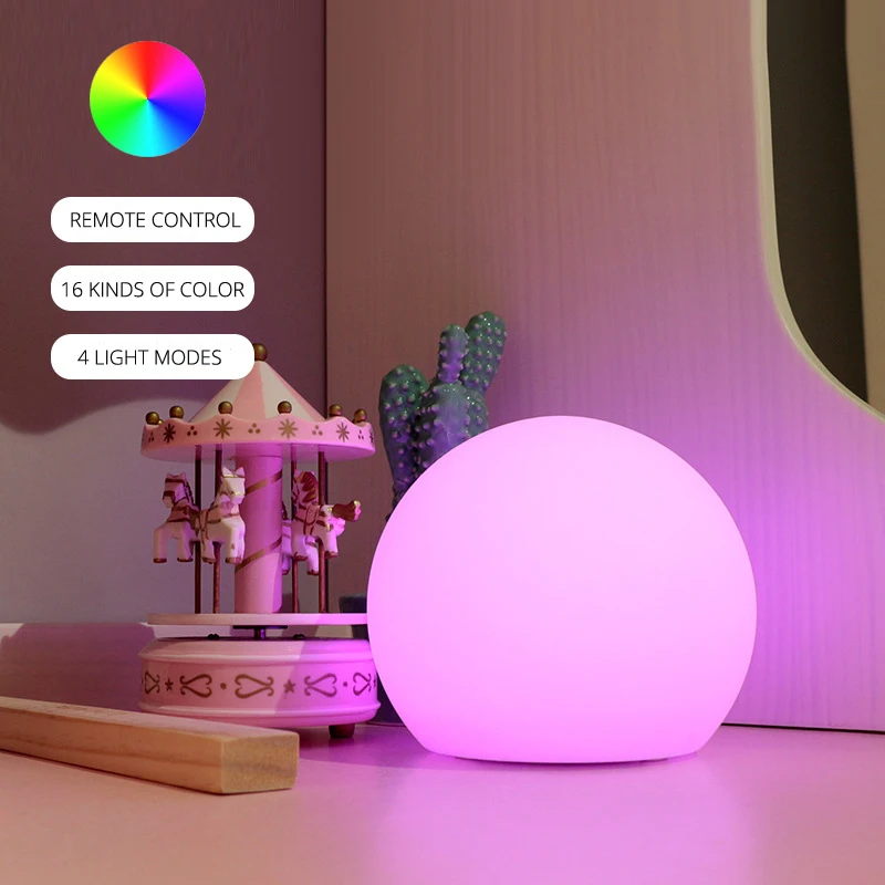 Светодиодный шар Dia12/15/20 см теплый белый/RGB светильник с пультом дистанционного
