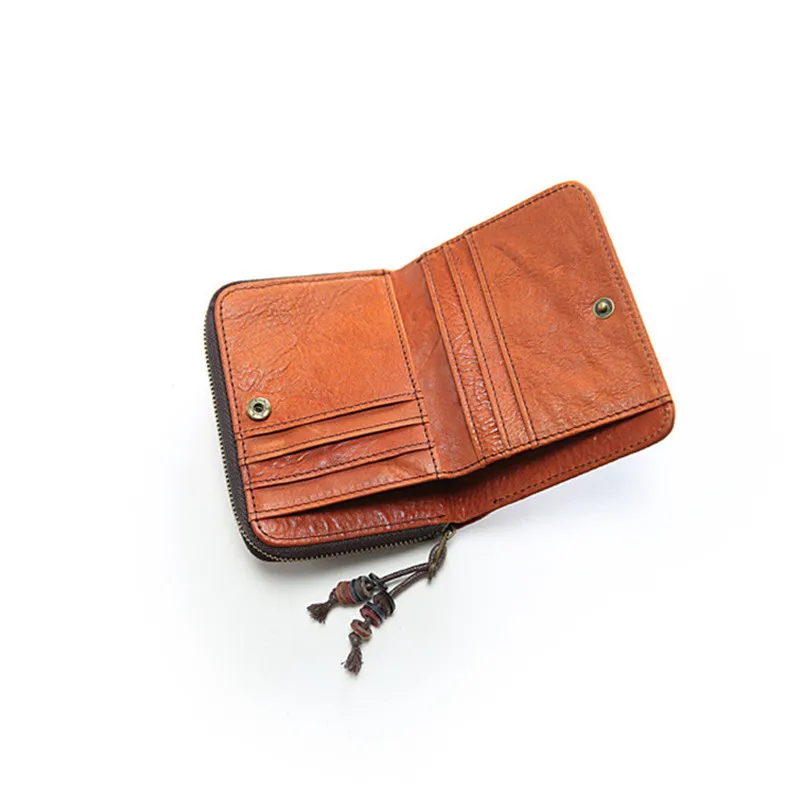 LEACOOL мужской кошелек из натуральной кожи с держателем для карт короткий кошельки