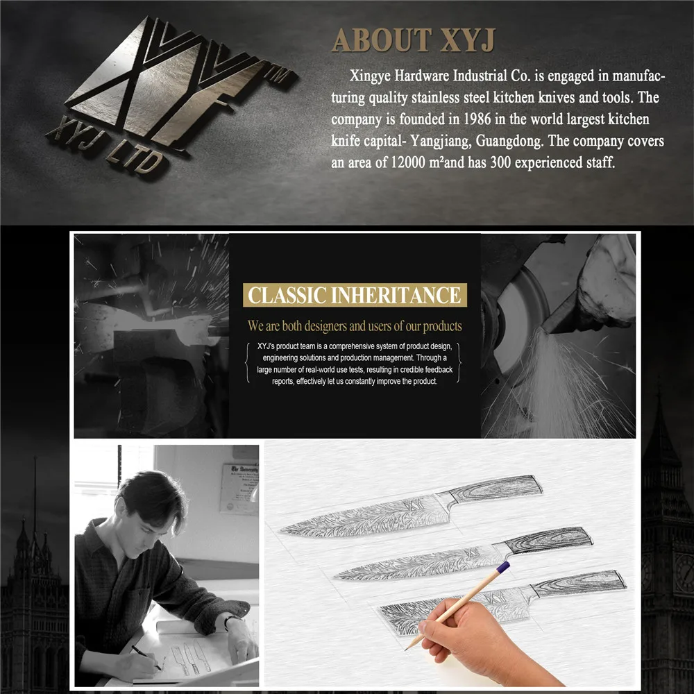 XYj, 7 дюймов, кухонные ножи Santoku, разделочный нож из нержавеющей стали, никири, нож для мяса, кухонные инструменты, аксессуары, перо, узор