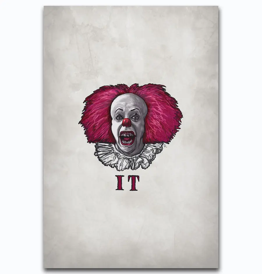 Фильм It Stephen King 2017 фильм ужасов Шелковый художественный плакат Наклейка на стену
