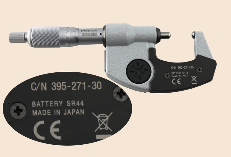Mitutoyo 395-271-30 BMD-25MX диапазон измерения 0-25 мм IP65 защита от пыли/воды цифровые сферические Микрометры для лица Быстрая