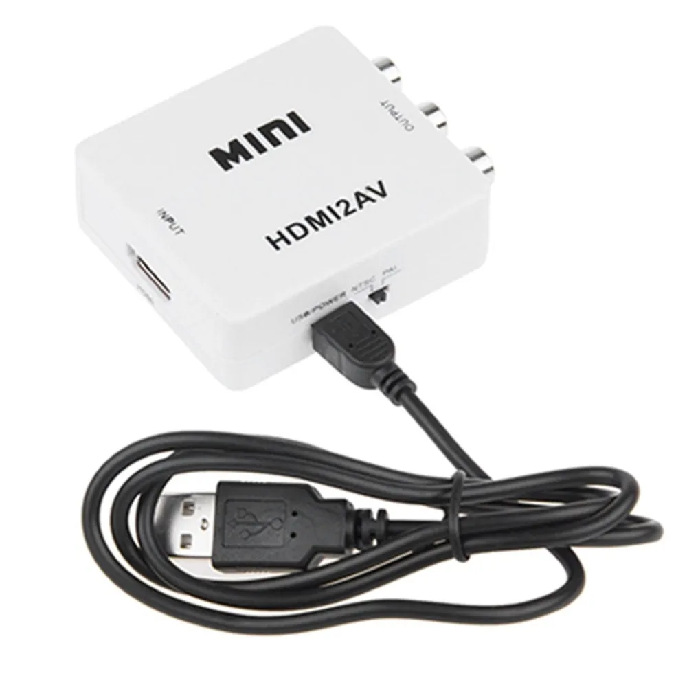 Мини Композитный HDMI к CVBS RCA AV видео конвертер адаптер коробка старый телевизор HD