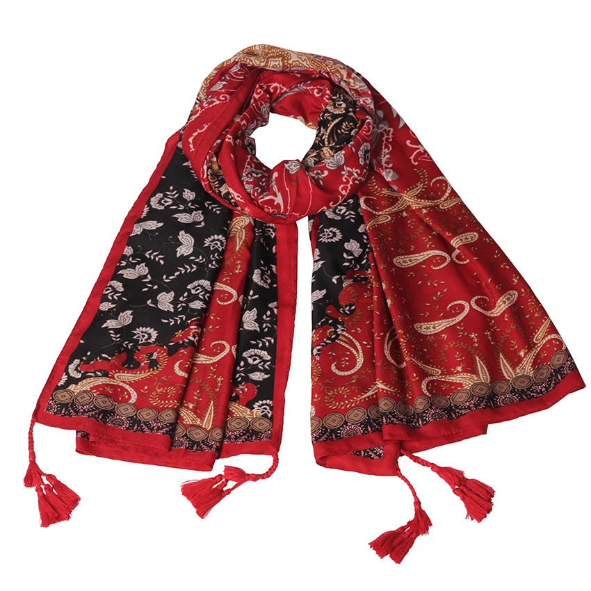Marte & Joven этнический винтажный стиль цветок Пашмина продолговатый шарф и накидка
