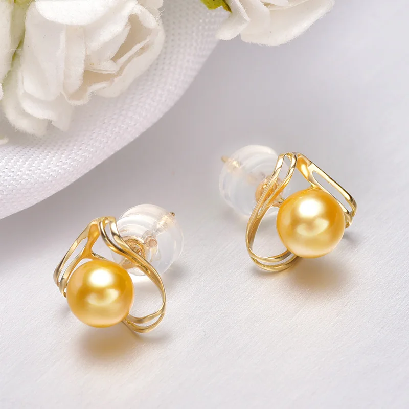 Серьги гвоздики с натуральным жемчугом 5 6 мм|stud earrings|earring studs earringsearrings 18k gold |